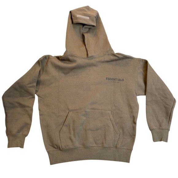 Fear Of God Essentials Hoodie Size 12 Taupe Hooded Sweatshirt NWT - Picture 1 of 13